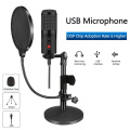 Condenser Microphone With Tripod USB Computer Studio Microphone For PC Microphone For Phone Karaoke Microphone With Sound Card