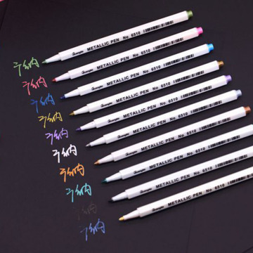 10Pcs Drawing Paint Marker Pens Highlighters Metallic Color Pen Art Supplies Stationery Office School Signature Pens Black Paper