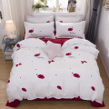 black dark gray bedding set duvet cover set bed sheet pillowcase cover flat sheets 3/4/5pcs queen single family size