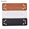 Lychee Life 24Pcs Handmade Clothes Garment PU Leather Labels For Jeans Bags Shoes Tags Sewing Materials