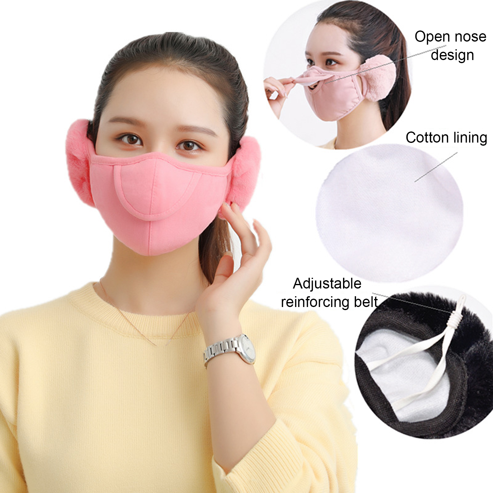 Men Women Winter Two-in-one Earmuffs Warm Mask Dust-proof Cold-proof Riding Ear Muff Wrap Outdoor Windproof Band Ear Warmer 2020