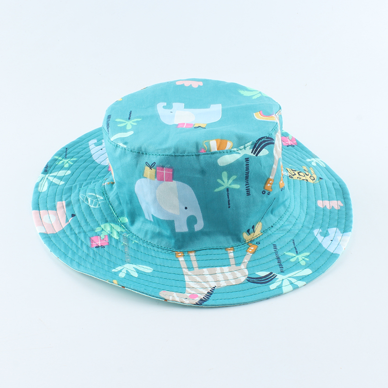 Cartoon Fish Shark Print Cute Baby Hat Kids Bucket Hats Boy Girl Panama Summer Cap Toddler Wind Proof Sun Hat