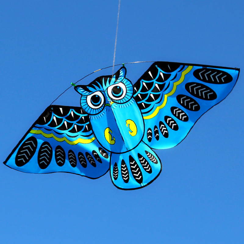 New 110*50cm Colorful Owl Kite With Kite Line Easy To Fly Kids Flying kites Outdoor Toys Animal kite Toy For Fun Children Gift