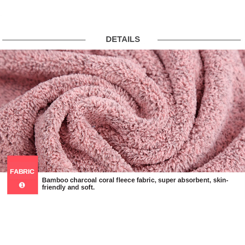 70x140cm Bamboo Charcoal Coral Velvet Bath Towel For Adult Soft Absorbent Microfiber Fabric Towel Household Bathroom Towel Sets