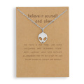 12pcs Alien Pendant Chain Necklace Believe In Yourself Clavicle Necklace For Women