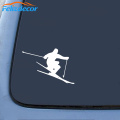 18*12cm Skier Decal Skiing Sticker Car Decals Art Window Decor Tumbler Bumper Sticker Laptop Tablet white black L794
