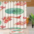 Pink Lotus Shower Curtains Modern Simple Style Bath Screen Home Decoration Polyester Fabric Waterproof Mildew Proof with Hooks