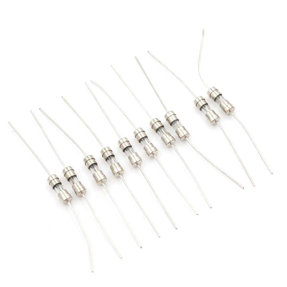 10pcs/lot T3.15A 3150mA 250V Slow Axial Fuse Glass Tube With Lead Wire T3.15A 3150mA 250V Slow Fuse 3.6*10mm