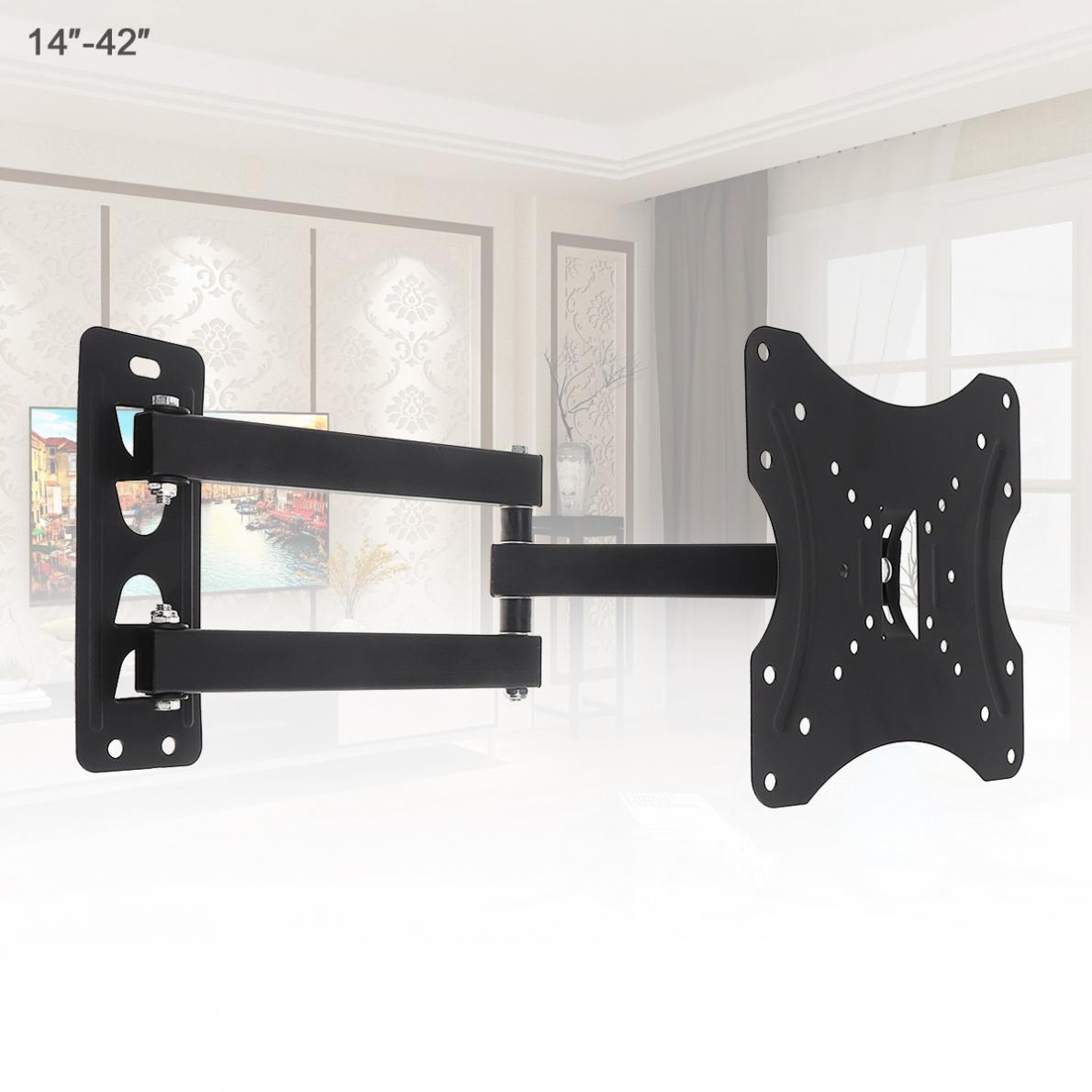 35KG Adjustable TV Wall Mount Bracket Flat Panel TV Frame Support 15 Degrees Tilt with Level 14-42 Inch LCD LED MonitorFlat Pan