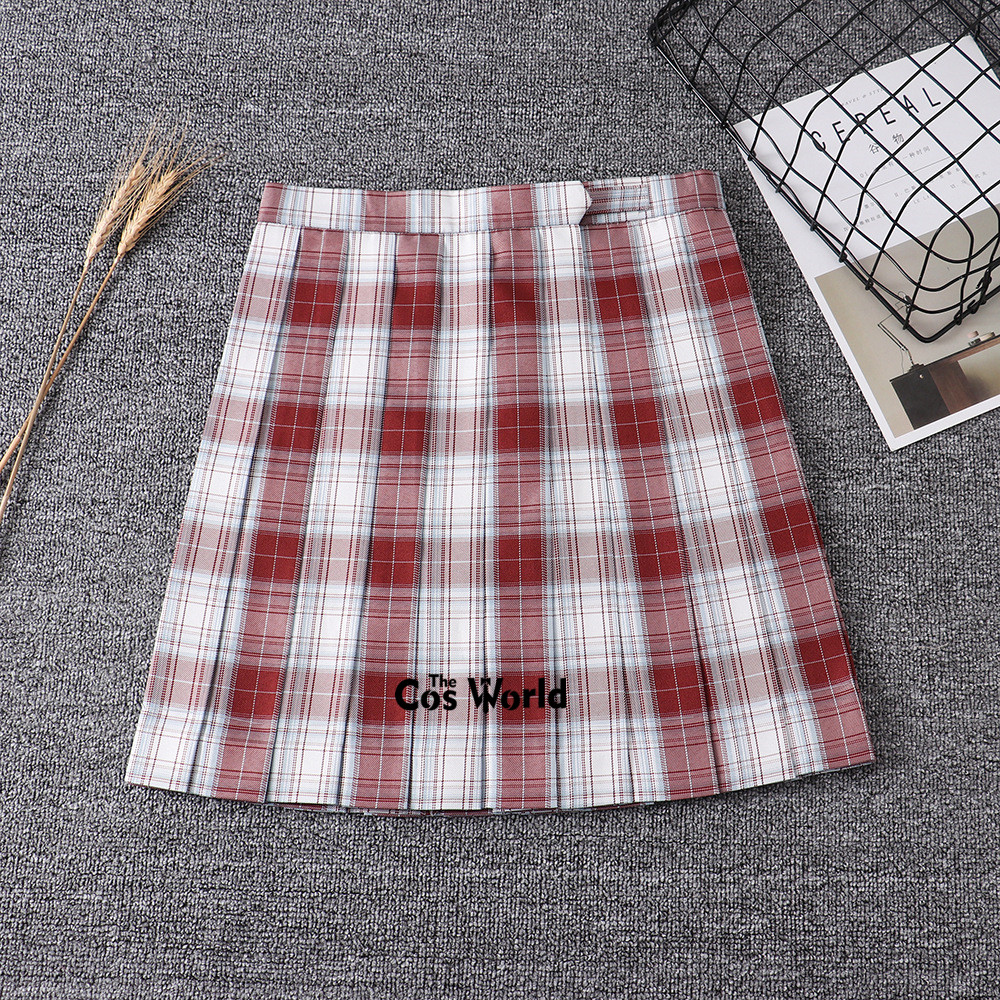 [Goldfish] Girl's Summer High Waist Pleated Skirts Plaid Skirts Women Dress For JK School Uniform Students Cloths