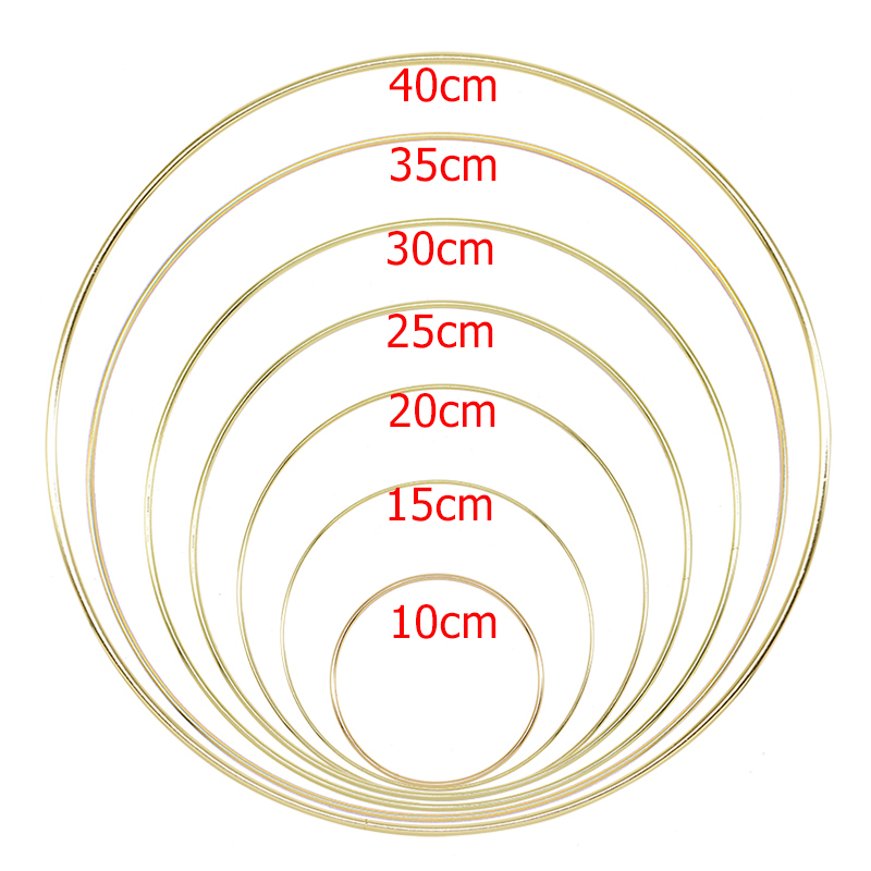 10-40cm Gold Metal Ring Hoops DIY Craft Wind Chimes Accessories Hanging Decorations for Wedding Decoration Handmade Home Decor