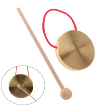 10cm/4" Hand Brass Copper Gongs Cymbals Wooden Stick for Band Rhythm Percussion Children Music Toys Musical Instrument Supplies