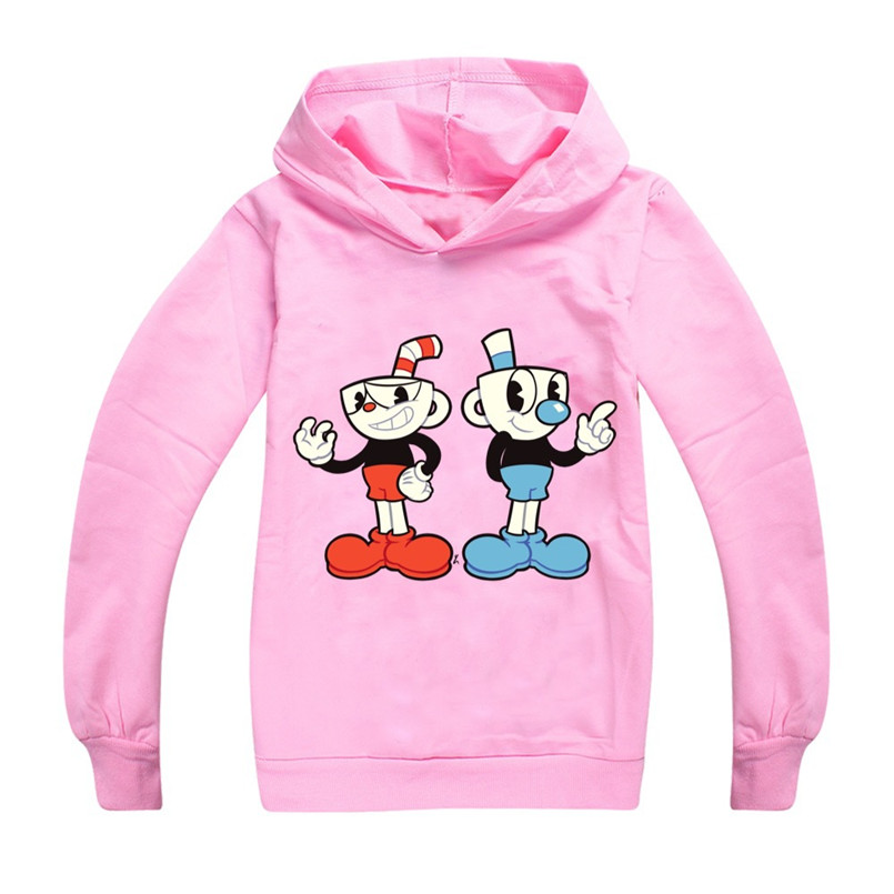 Cuphead Line anime boys Sweatshirts cotton baby hoodie toddler girl winter clothes kids hoodies christmas cute cartoon Clothing