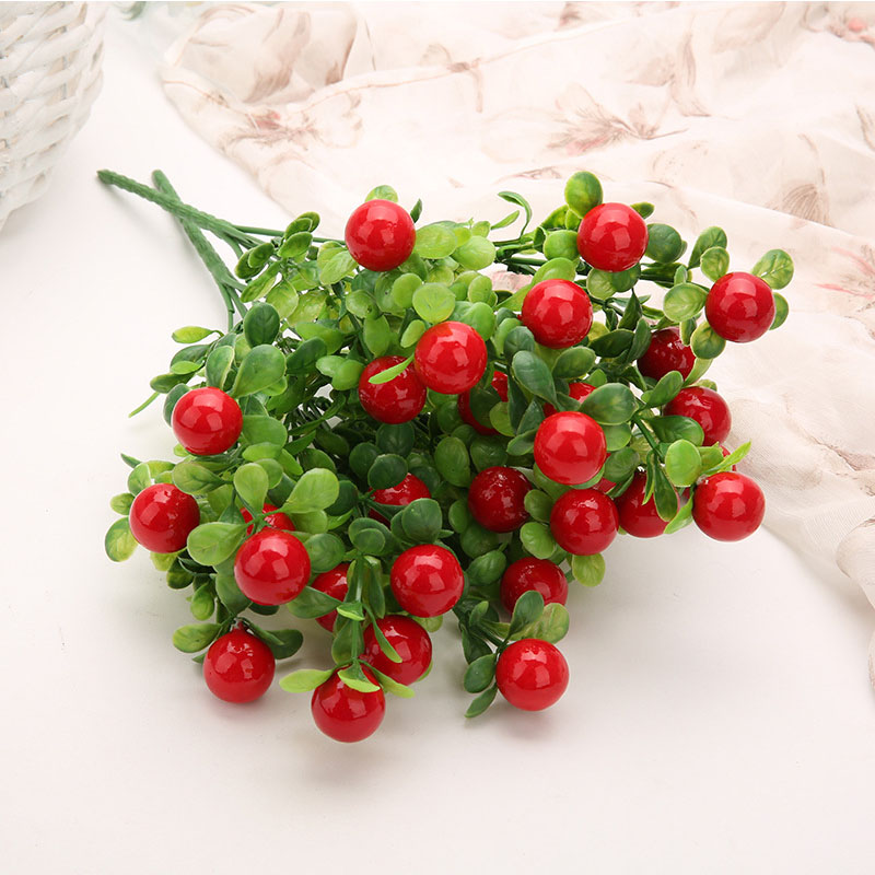 Plastic Red Pepper Bunch Artificial Plants Simulation Peppers Fake Vegetables Corsage Placed Fruits for Home Garden Decoration