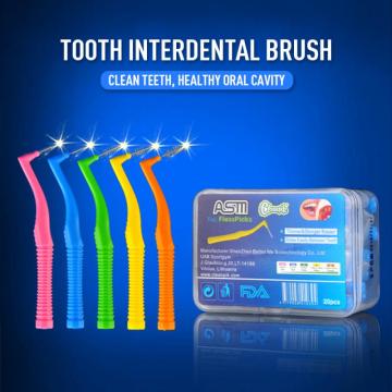 20pcs Interdental Brushes Between Teeth–Braces Floss Tooth Brush Orthodontic Braces Cleaning Toothbrush Cusp Oral Care Tool