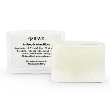 QSHAVE It Large Alum Block in Storage Case Soothing Aftershave Astringent to Close Pores Helps Stop Bleeding from Nicks and Cuts
