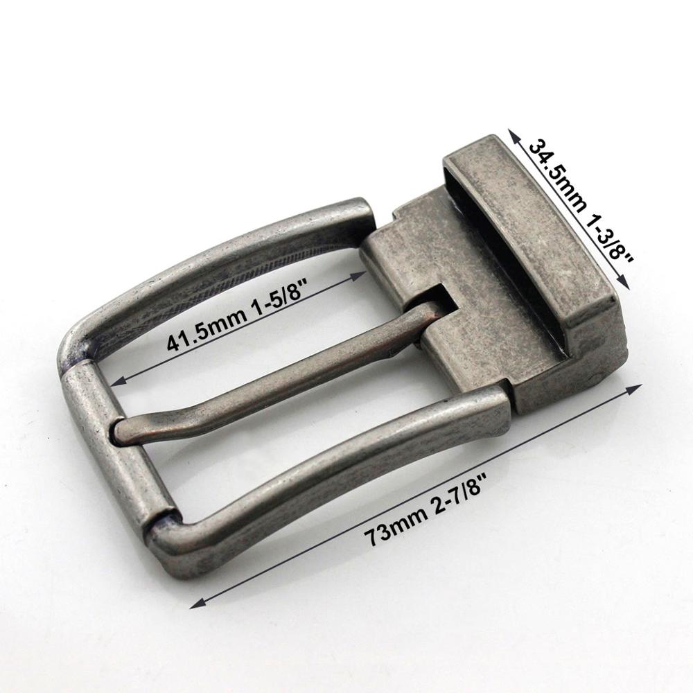 1pcs 35mm Metal Brushed Men Belt Buckle Matte brown Clip Buckle Rotatable Bottom Single Pin Half Buckle Leather Craft Belt Strap