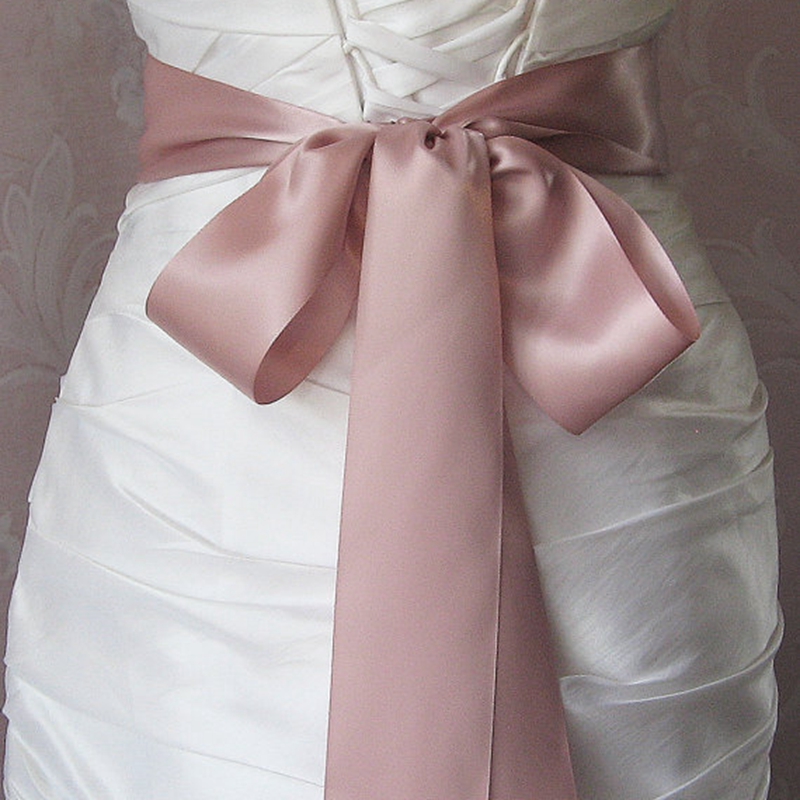 JLZXSY 2.5inch X 120inch Satin Ribbon Wedding Belt/Bridal Sash/Evening Dress Belt Duble Faced Satin Ribbon Choose Color