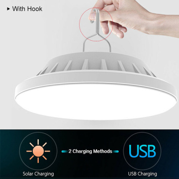 Rechargeable UFO LED Bulb Lamp Solar Charge Lantern Portable Emergency Night Market Light Outdoor Camping Home Garden Camping