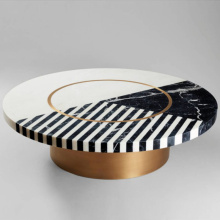 Low Table Zebra Print Marble Coffee Table