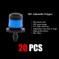 MUCIAKIE 20PCS 1/4'' Garden Micro Drip Irrigation Fittings Adjustable Drippers Barb Tee Fixed Stand Watering Sprinklers etc.