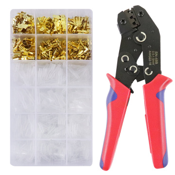 sn-48b crimping tool 600 pcs 4.8/6.3 plug terminal crimper crimping pliers wire 0.5-1.5mm2 alicate AWG 20-15 hand tool krimptang