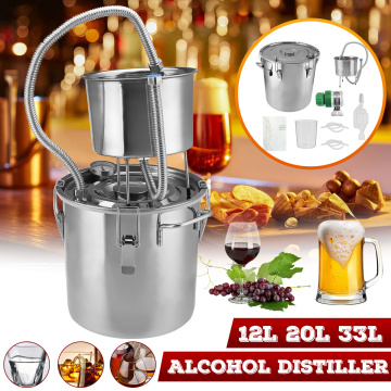 12/20/33L Distiller Alambic Moonshine Alcohol Still Stainless Copper DIY Home Brew Water Wine Essential Oil Brewing Kit Bar Set