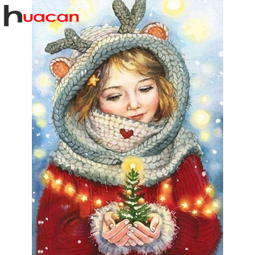 Huacan Diamond Painting Christmas Tree 5D Diy Decoration Painting With Diamonds Diamond Embroidery Girl Mosaic Handmade Gift