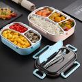 Baispo Lunch Box For Kids With Compartments 304 Stainless Steel Japanese Bento Box Microwave Heating Food Container Tableware