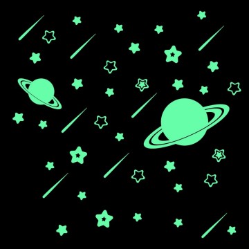 Fluorescent Meteor Stars Glow in the Dark Wall Stickers Cartoon Astronomy Luminous Stickers Kids Rooms Ceiling Decoration Decals