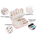 2020 New Double Leather Jewelry Storage Box Korean Earring Ring Flannel Jewelry Box Makeup Organizer Box