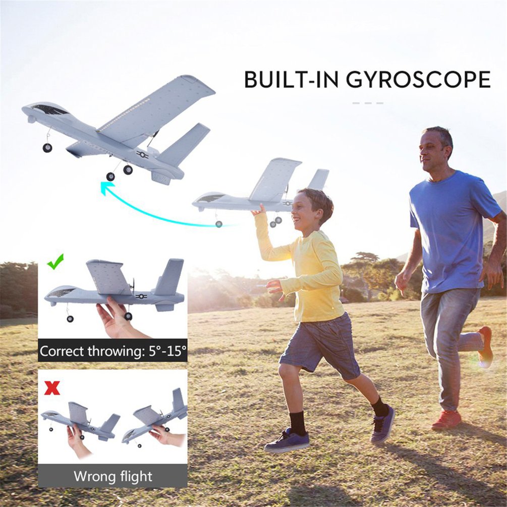 Z51 Predator 2.4G 2CH 660mm Wingspan Remote Control RC Airplane Plane Fixed Wing Glider Drone with Built-in Gyro Kids Xmas Gift