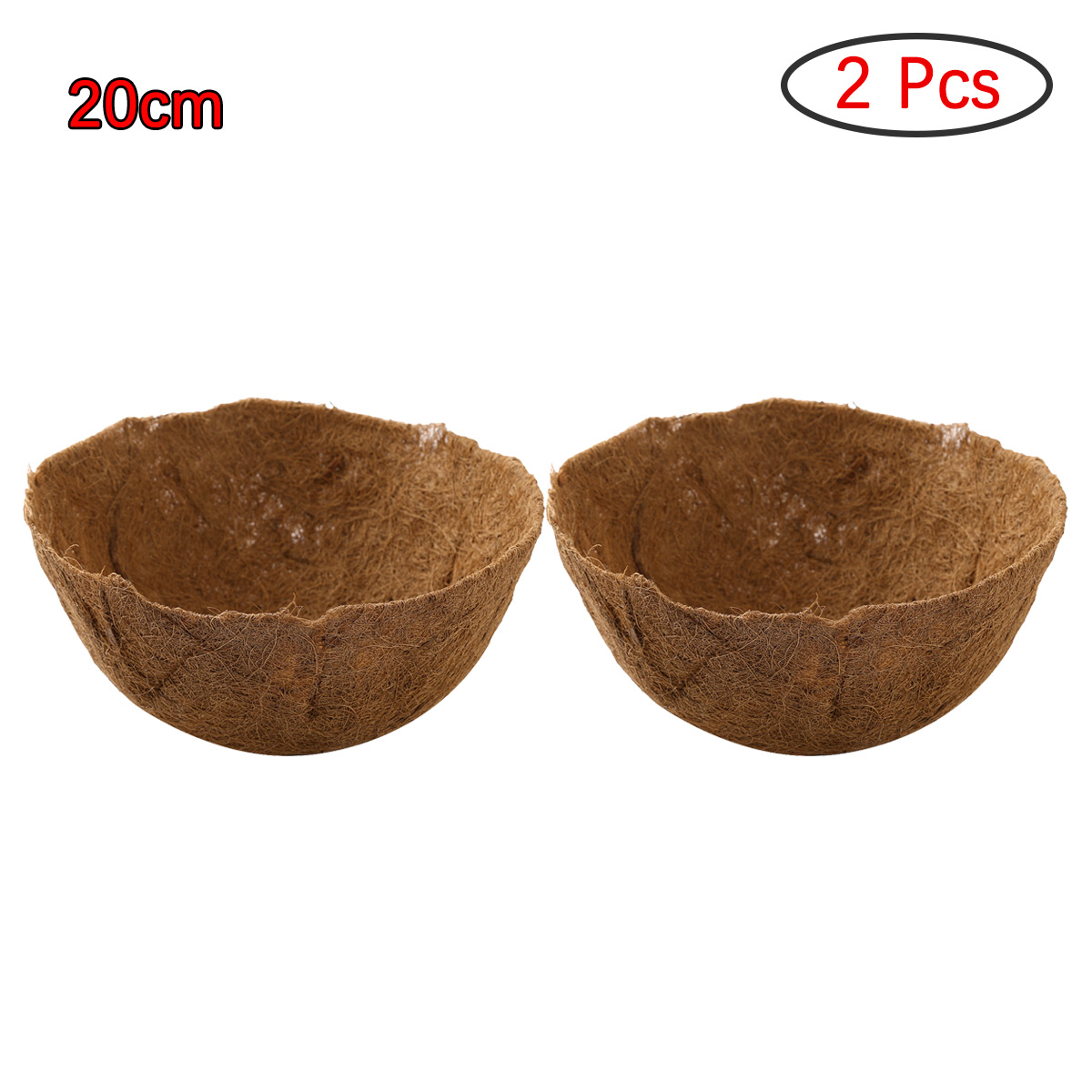 2Pcs Gardening Coconut Fiber Basket Liners Round Thick Coco Pre-Formed Pads for Planters Garden Plants Flowers Pots Accessories
