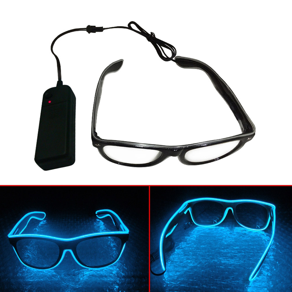 LEDGlow Glasses EL Wire Light Up neon Party LED Glasses DJ EL Rave Night Sunglasses Decor for Birthday Party Halloween Christmas