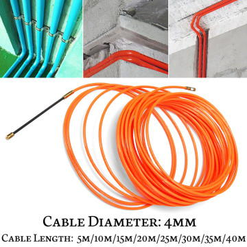 4mm 5 Meter To 40 Meter Orange Guide Device Nylon Electric Cable Push Pullers Duct Snake Rodder Fish Tape Wire