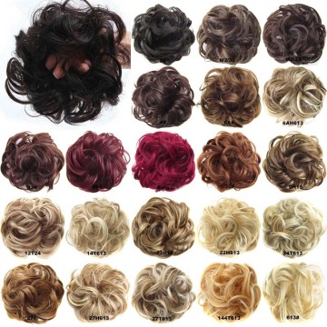 Oubeca Synthetic Flexible Hair Buns Curly Scrunchy Chignon Elastic Messy Wavy Scrunchies Wrap For Ponytail Extensions For Women