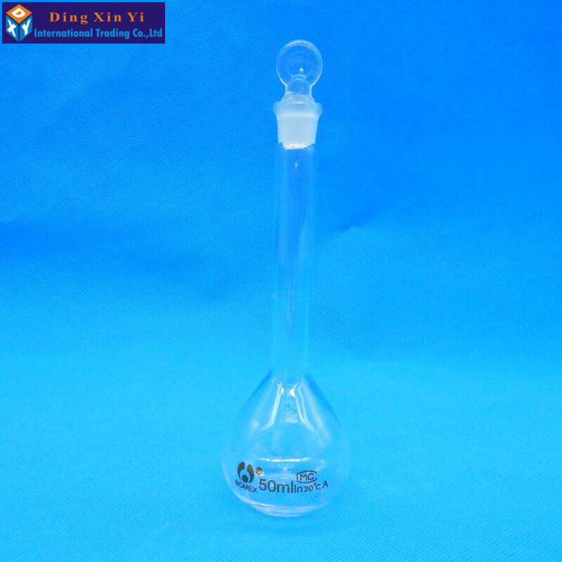 50ml Transparent volumetric flask Constant volume bottle flint glass flask volumetric Laboratory volumetric flask