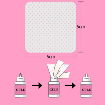 100Pcs Eyelash Glue Remover Cotton Wipes Gel Nail Tips Polish Remover Cleaner Lint-Free Paper Pad Eyelash Make Up Tools