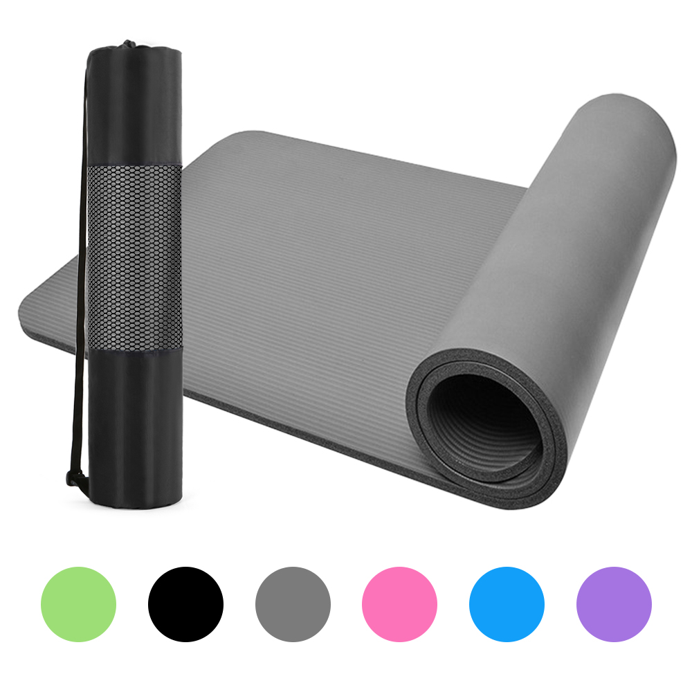 10mm Thick Yoga Mat Non-Slip Exercise Mat Pad with Carrying Strap and Mesh Bag for Home Gym Fitness Workout Pilates tapis sport