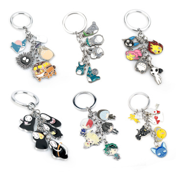 25 Styles Kiki's Delivery Service Spirited Away Totoro Key Chain Multi pendants Keyring Men Women Trinket Keychain Car Keyholder
