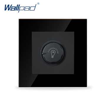 Wallpad Smart Home Dimmer Switch Black Crystal Glass Light Lamp Rotary Dimming Control Wall Switch ,Free Shipping