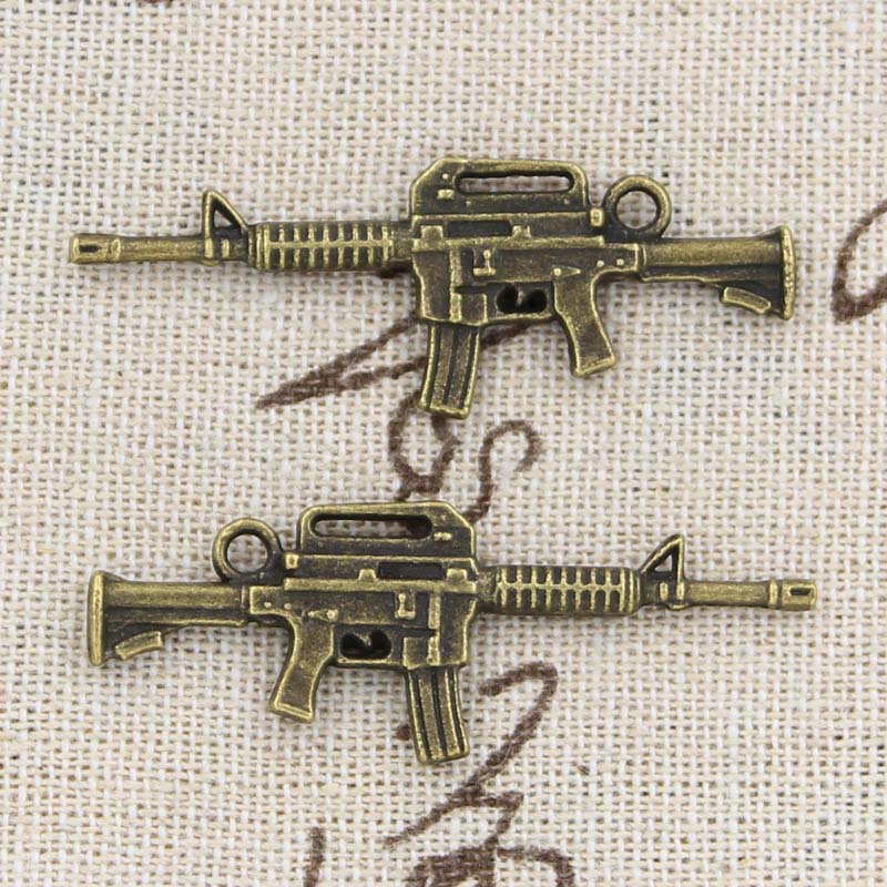 5pcs Charms Machine Gun Assault Rifle 45x16mm Antique Making Pendant fit,Vintage Tibetan Bronze,DIY Handmade Jewelry