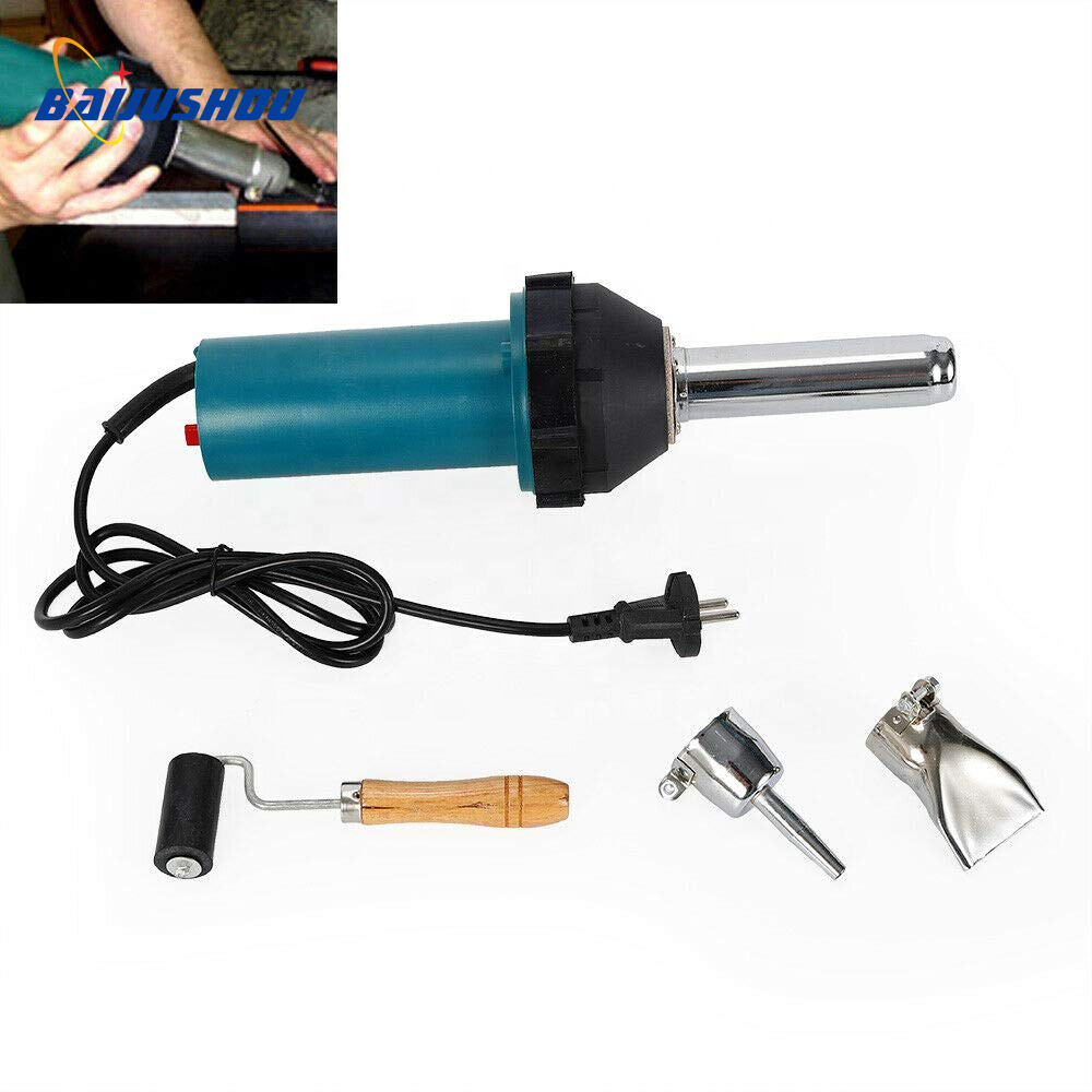 220V Hot Air Guns Plastic Welding Torch Welder Heat Hot Tools Kit with Nozzle & Roller Welding Machine