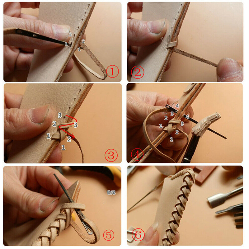 Leather Lacing Needle Double Hole Manual Rope Lace Handwork Craft Knitting Needle DIY Hand Stitching Sewing Tools Accessories