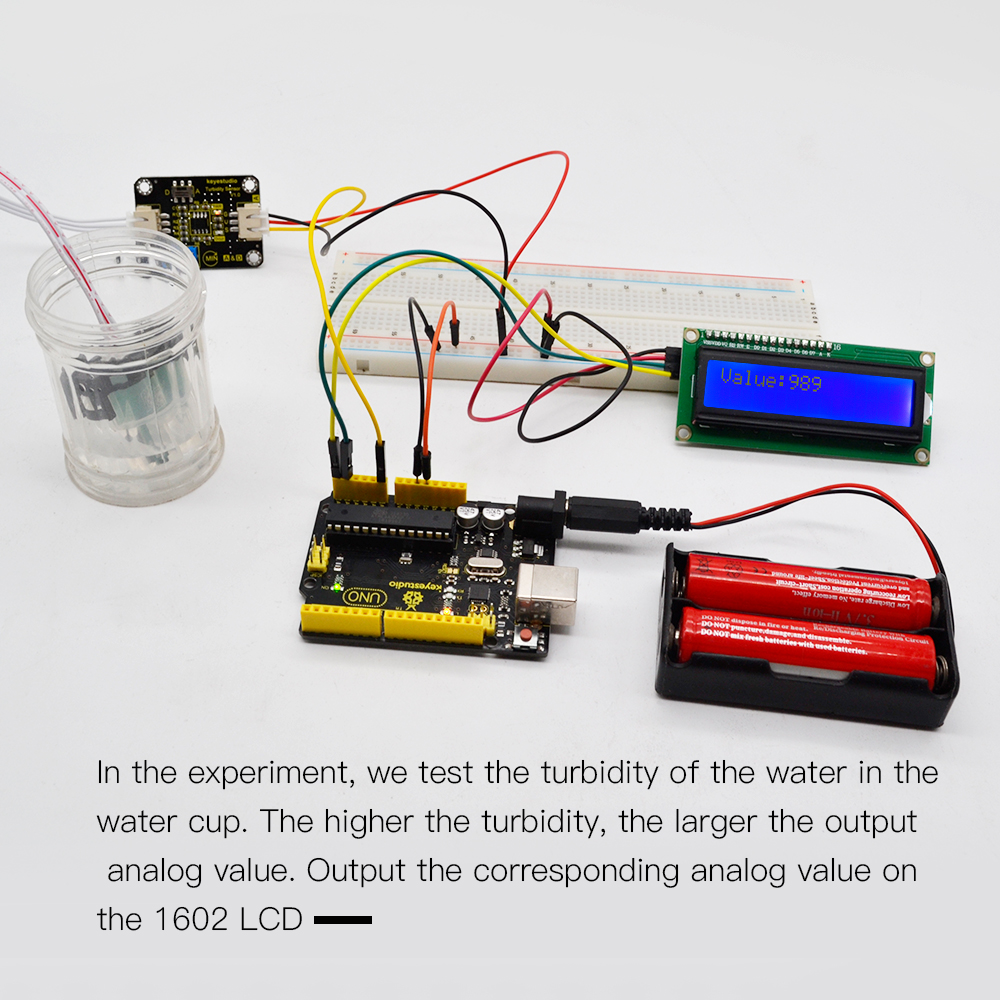 Keyestudio Turbidity Sensor V1.0 With Wires for Arduino Water Testing