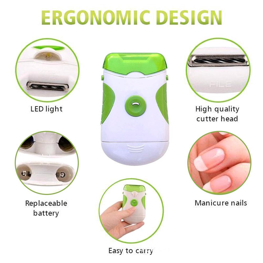 Electric Nail Trimmer And Nail File Manicure Pedicure Tool Trim Hand And Toe Nails Nail Clipper With Removable Head DropShipping