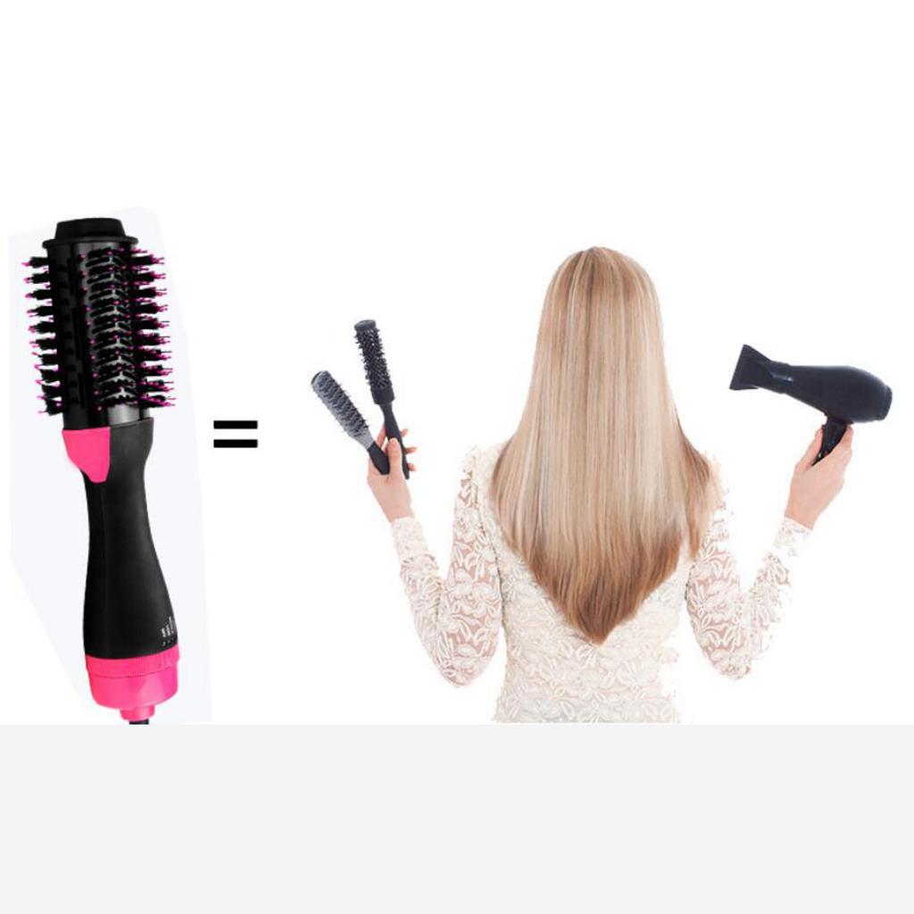 3 In1 Multifunctional Hair Dryer Volumizer Rotating Negative Ion Hair Straightener Curler Iron Comb Hair Brush Roller Styler