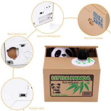 Cat Panda Stealing Coin Money Boxes Automatic Coin Piggy Bank Money Saving Box Coins Storage Box Children Kids Birthday Gifts