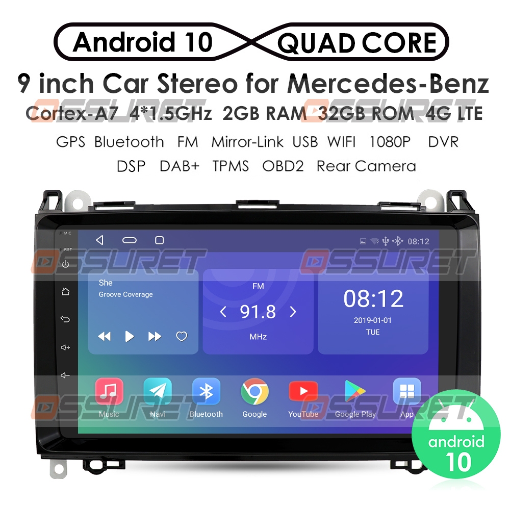 Android 10.0 Car multimedia Player Navigation GPS radio for Mercedes Benz B200 A B Class W169 W245 Viano Vito W639 Sprinter W906