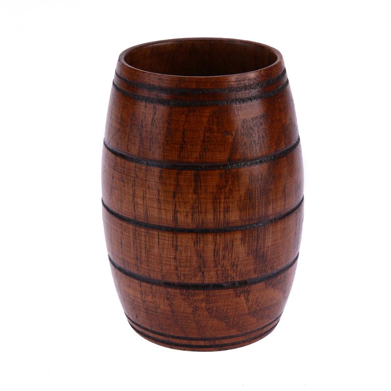 Wooden Cup Big Belly Beer Cup Jujube Wood Carved Three-line Classical Wooden Cup Eco-Friendly Drinkware Kitchen Bar Accessories